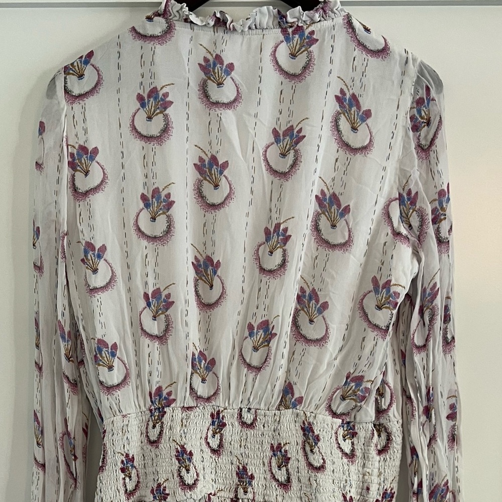 Free People White dress with Peacock detail